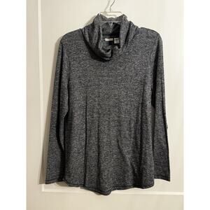Max Studio Long Sleeve Cowl Neck Sweater Gray Sz L LagenLook Casual Fall Winter